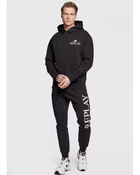 Ανδρικό Μαύρο Φούτερ με κουκούλα Replay M6531 22890P ΦΟΥΤΕΡ & HOODIES