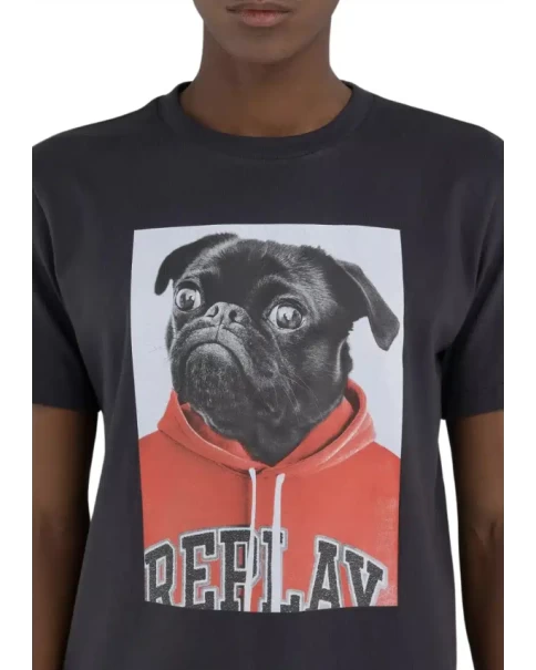 Ανδρικό T-shirt Replay M6808 22662 black T-SHIRTS Ανδρικό T-shirt Replay M6808 22662 black T-SHIRTS