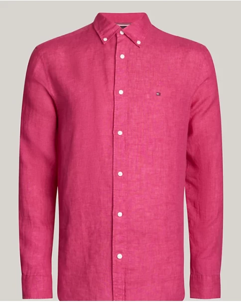 Ανδρικό Λινό Πουκάμισο Tommy Hilfiger MW0MW34602 PINK