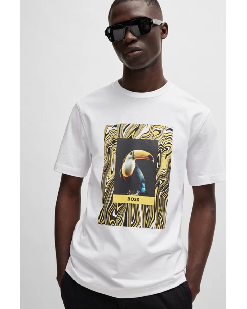 Ανδρικό T-shirt BOSS Te Tucan 50516012 101/737 T-SHIRTS Ανδρικό T-shirt BOSS Te Tucan 50516012 101/737 T-SHIRTS