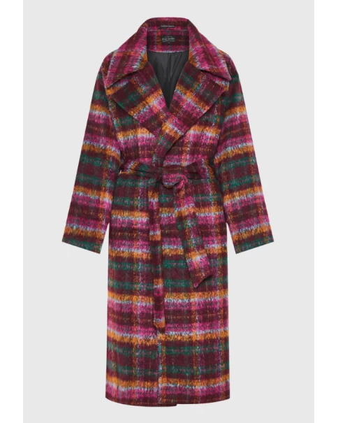 Γυναικείο wool blend καρό παλτό Funky Buddha FBL010-120-01 ΠΑΛΤΟ & ΣΑΚΑΚΙΑ Γυναικείο wool blend καρό παλτό Funky Buddha FBL010-120-01 ΠΑΛΤΟ & ΣΑΚΑΚΙΑ