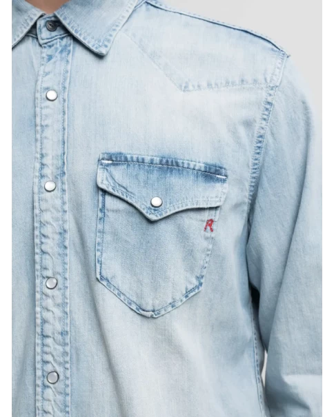 Ανδρικό Jean Πουκάμισο Replay M4981C 26C 82A LONG SLEEVE SHIRTS Ανδρικό Jean Πουκάμισο Replay M4981C 26C 82A LONG SLEEVE SHIRTS