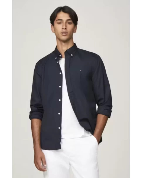 Ανδρικό Πουκάμισο Tommy Hilfiger MW0MW39988 Poplin LONG SLEEVE SHIRTS Ανδρικό Πουκάμισο Tommy Hilfiger MW0MW39988 Poplin LONG SLEEVE SHIRTS