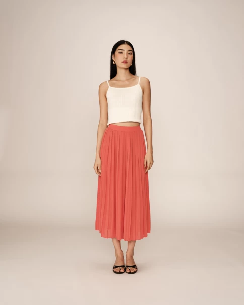 Φούστα Grace & Mila Plisse Coral Φούστα Grace & Mila Plisse Coral