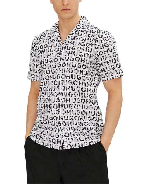 Ανδρικό Πουκάμισο Κοντό Μανίκι HUGO Ellino 50539328 SHORT SLEEVE SHIRTS Ανδρικό Πουκάμισο Κοντό Μανίκι HUGO Ellino 50539328 SHORT SLEEVE SHIRTS