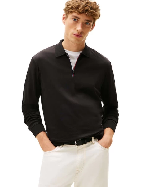 Ανδρική Μπλούζα Πόλο Μακρυμάνικη Tommy Hilfiger Interlock MW0MW40302 Black ΜΠΛΟΥΖΕΣ POLO Ανδρική Μπλούζα Πόλο Μακρυμάνικη Tommy Hilfiger Interlock MW0MW40302 Black ΜΠΛΟΥΖΕΣ POLO