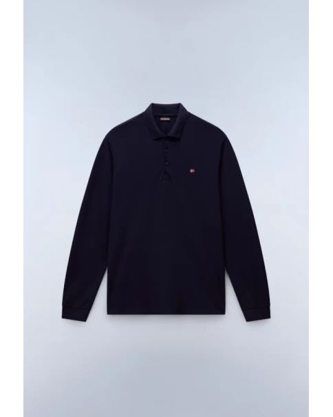 Ανδρική Piqué Μπλούζα Πόλο Napapijri EALIS NP0A4I8Q1761 Blue L.S POLO T-SHIRTS Ανδρική Piqué Μπλούζα Πόλο Napapijri EALIS NP0A4I8Q1761 Blue L.S POLO T-SHIRTS