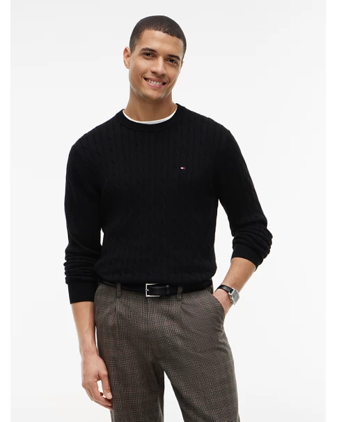 Ανδρικό Cotton Πλεκτό Tommy Hilfiger MW0MW33132 Black ΠΛΕΚΤΑ Ανδρικό Cotton Πλεκτό Tommy Hilfiger MW0MW33132 Black ΠΛΕΚΤΑ