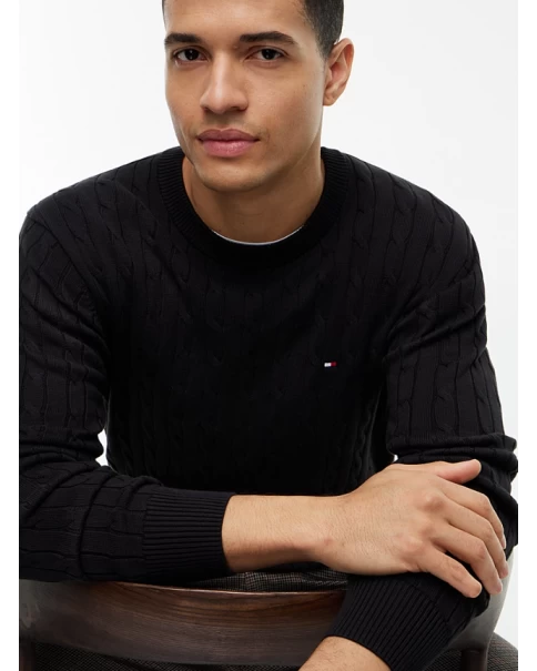 Ανδρικό Cotton Πλεκτό Tommy Hilfiger MW0MW33132 Black ΠΛΕΚΤΑ Ανδρικό Cotton Πλεκτό Tommy Hilfiger MW0MW33132 Black ΠΛΕΚΤΑ