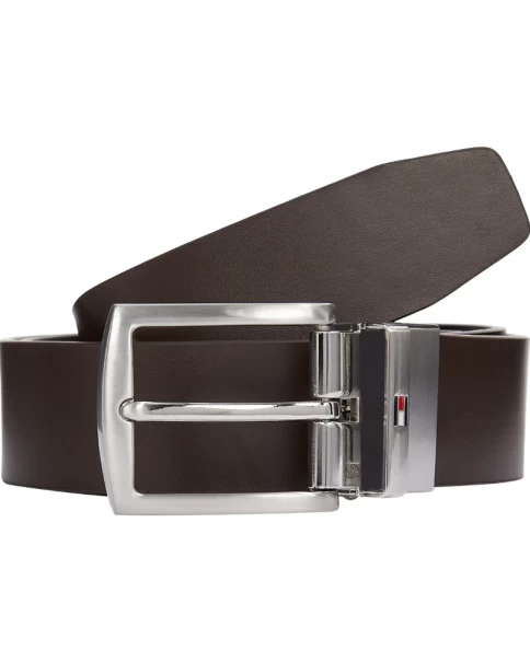 Ανδρική Δερμάτινη Ζώνη Διπλής Όψης Tommy Hilfiger Denton 3.5 AM0AM13012 (Καφέ-Μαύρο)