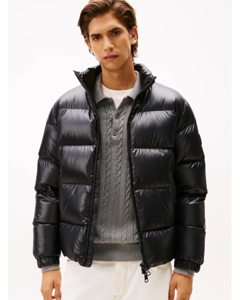 Ανδρικό Μαύρο Μπουφάν Tommy Hilfiger MW0MW40617 Shiny JACKETS Ανδρικό Μαύρο Μπουφάν Tommy Hilfiger MW0MW40617 Shiny JACKETS