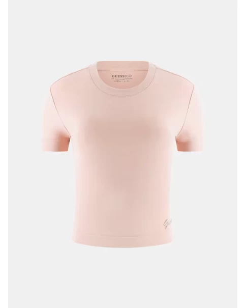 Γυναικείο Boxy t-shirt με λογότυπο Guess W5YI06KCYV2 ΜΠΛΟΥΖΕΣ - ΤΟΠ