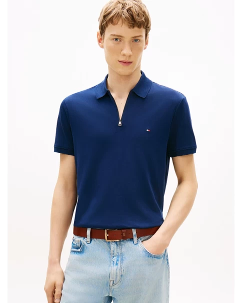 Ανδρική Μπλούζα Πόλο Interlock με φερμουάρ Tommy Hilfiger MW0MW42758 POLO T-SHIRTS Ανδρική Μπλούζα Πόλο Interlock με φερμουάρ Tommy Hilfiger MW0MW42758 POLO T-SHIRTS