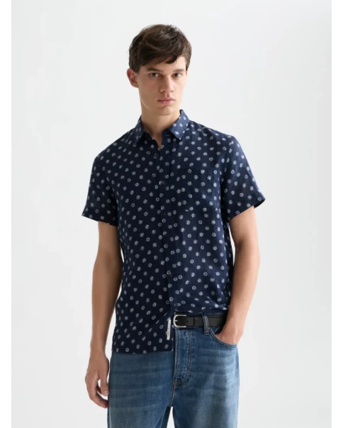 Ανδρικό Λινό Πουκάμισο Print SCOTCH & SODA 183055 401 Ανδρικό Λινό Πουκάμισο Print SCOTCH & SODA 183055 401