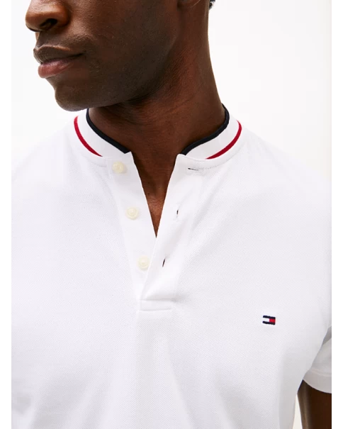 Ανδρική Μπλούζα Πικέ με μάο γιακά Tommy Hilfiger MW0MW34752 POLO T-SHIRTS Ανδρική Μπλούζα Πικέ με μάο γιακά Tommy Hilfiger MW0MW34752 POLO T-SHIRTS