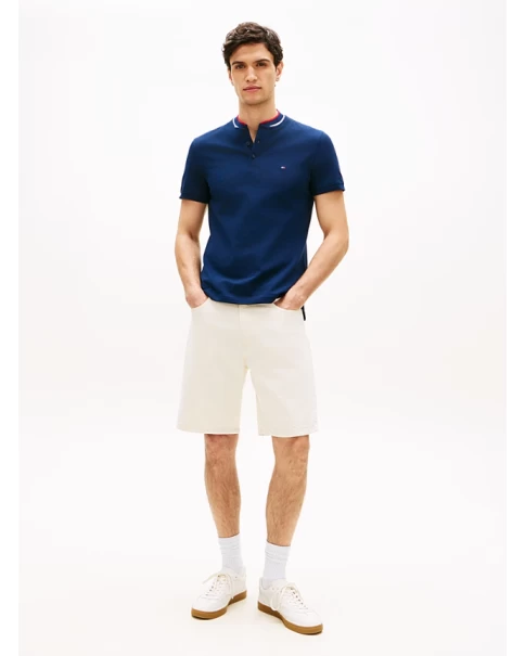 Ανδρική Μπλούζα Πικέ με μάο γιακά Tommy Hilfiger MW0MW34752 POLO T-SHIRTS Ανδρική Μπλούζα Πικέ με μάο γιακά Tommy Hilfiger MW0MW34752 POLO T-SHIRTS
