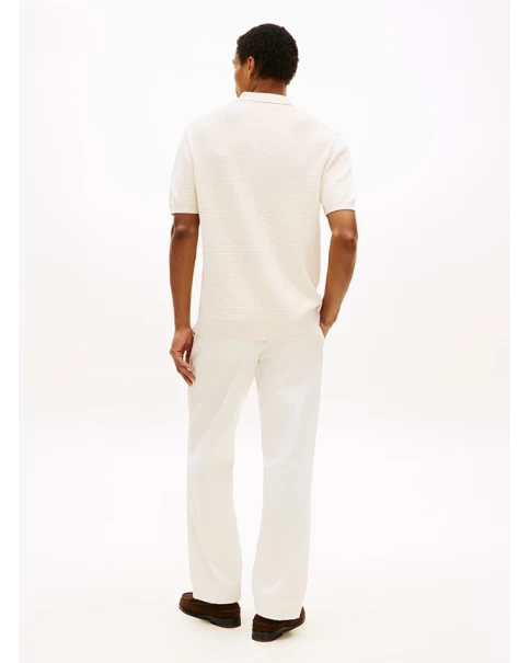 Ανδρική Μπλούζα Πλεκτή με γιακά Tommy Hilfiger MW0MW42798 Ivory POLO T-SHIRTS Ανδρική Μπλούζα Πλεκτή με γιακά Tommy Hilfiger MW0MW42798 Ivory POLO T-SHIRTS