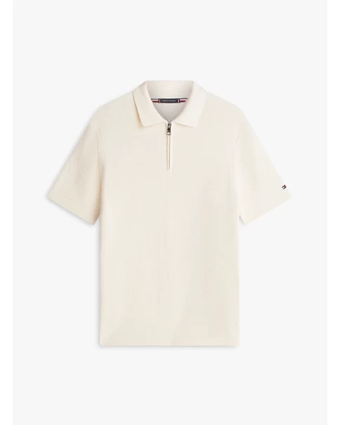 Ανδρική Μπλούζα Πλεκτή με γιακά Tommy Hilfiger MW0MW42798 Ivory POLO T-SHIRTS Ανδρική Μπλούζα Πλεκτή με γιακά Tommy Hilfiger MW0MW42798 Ivory POLO T-SHIRTS