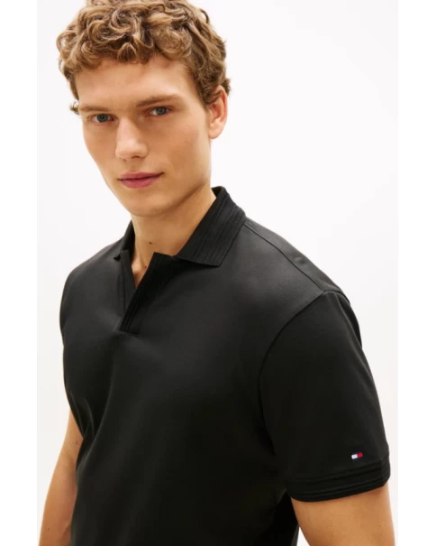Ανδρική Μπλούζα Πόλο με V Tommy Hilfiger MW0MW42745 Black