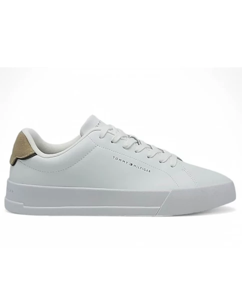 Ανδρικά Λευκά Δερμάτινα Sneakers Tommy Hilfiger FM0FM05367 CASUAL-SNEAKERS