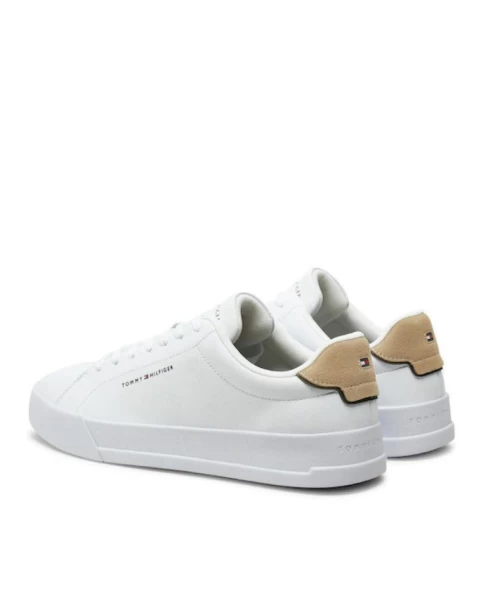 Ανδρικά Λευκά Δερμάτινα Sneakers Tommy Hilfiger FM0FM05367 CASUAL-SNEAKERS