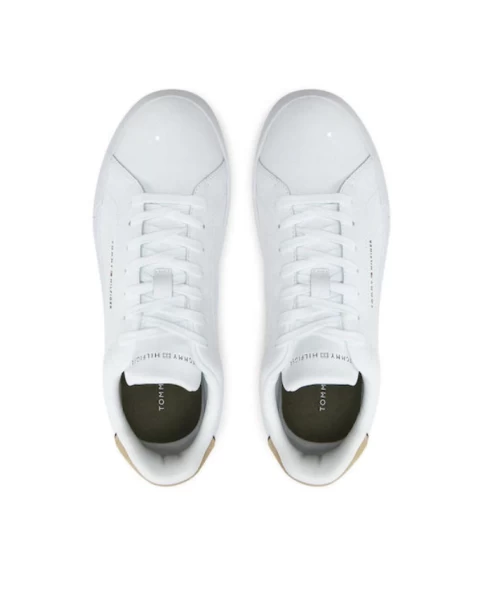 Ανδρικά Λευκά Δερμάτινα Sneakers Tommy Hilfiger FM0FM05367 CASUAL-SNEAKERS
