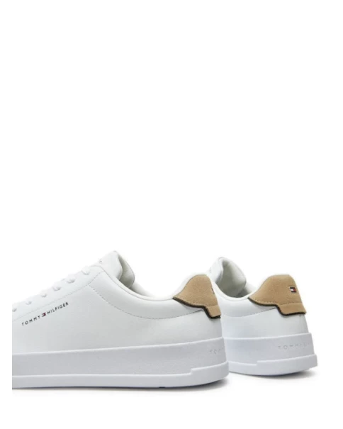 Ανδρικά Λευκά Δερμάτινα Sneakers Tommy Hilfiger FM0FM05367 CASUAL-SNEAKERS