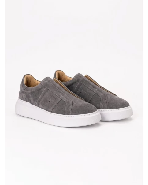 Ανδρικά Δερμάτινα Sneakers Light Grey Fenomilano 2540 Ανδρικά Δερμάτινα Sneakers Light Grey Fenomilano 2540