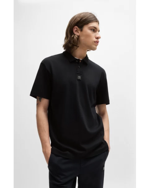 Ανδρική Μπλούζα Interlock-cotton με γιακά HUGO Deabono_D 50517638 POLO T-SHIRTS Ανδρική Μπλούζα Interlock-cotton με γιακά HUGO Deabono_D 50517638 POLO T-SHIRTS