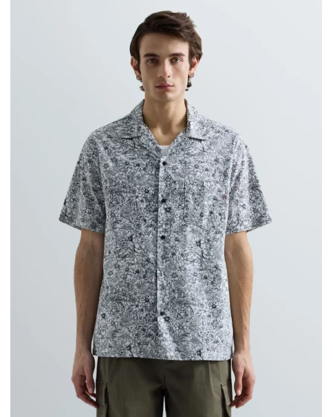 Ανδρικό Πουκάμισο Replay M4157 FLOWER-PRINT POPLIN Ανδρικό Πουκάμισο Replay M4157 FLOWER-PRINT POPLIN