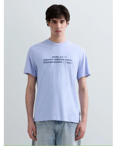 Ανδρικό Λινό T-shirt Replay M3415.24038.583 T-SHIRTS Ανδρικό Λινό T-shirt Replay M3415.24038.583 T-SHIRTS
