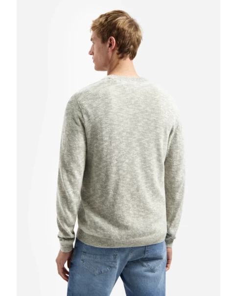 Ανδρικό Ανοιξιάτικο Πλεκτό με λινό No Excess 31210207 Taupe KNITWEAR Ανδρικό Ανοιξιάτικο Πλεκτό με λινό No Excess 31210207 Taupe KNITWEAR