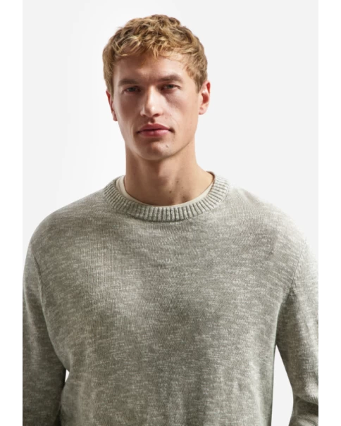 Ανδρικό Ανοιξιάτικο Πλεκτό με λινό No Excess 31210207 Taupe KNITWEAR Ανδρικό Ανοιξιάτικο Πλεκτό με λινό No Excess 31210207 Taupe KNITWEAR
