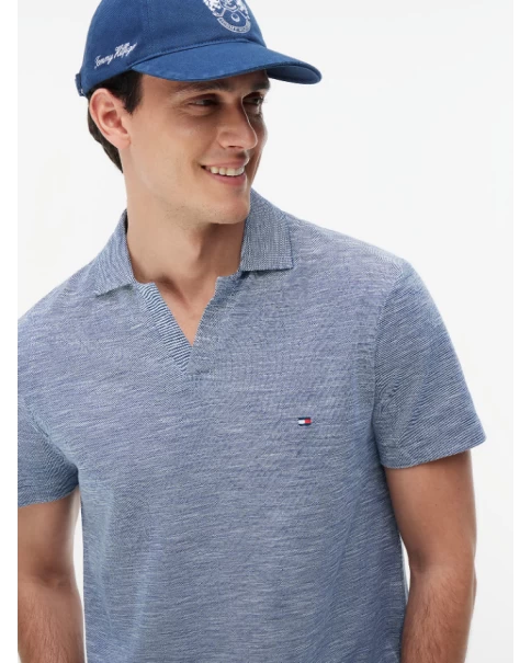 Ανδρική Μπλούζα με γιακά και V Tommy Hilfiger MW0MW38482 Oxford