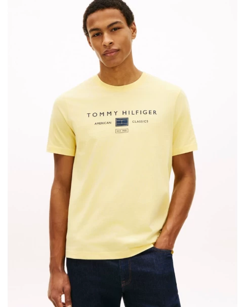 Ανδρικό T-Shirt Tommy Hilfiger MW0MW42365 Desert/Citronella Ανδρικό T-Shirt Tommy Hilfiger MW0MW42365 Desert/Citronella