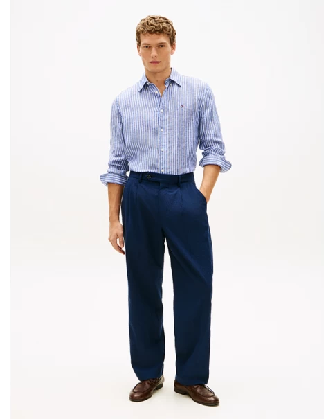 Ανδρικό Λινό Πουκάμισο Tommy Hilfiger MW0MW42400 Legacy Brown/Wedge Blue ΠΟΥΚΑΜΙΣΑ ΜΑΚΡΥ ΜΑΝΙΚΙ Ανδρικό Λινό Πουκάμισο Tommy Hilfiger MW0MW42400 Legacy Brown/Wedge Blue ΠΟΥΚΑΜΙΣΑ ΜΑΚΡΥ ΜΑΝΙΚΙ