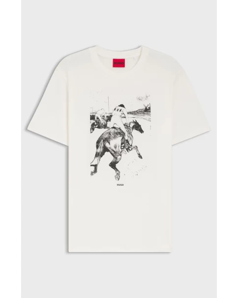 Ανδρικό T-shirt HUGO Duhorse 50557684 102 T-SHIRTS Ανδρικό T-shirt HUGO Duhorse 50557684 102 T-SHIRTS