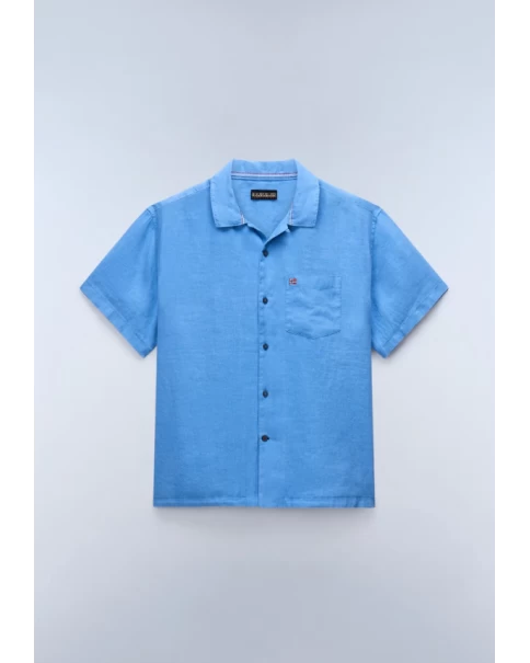 Ανδρικό Λινό Πουκάμισο Napapijri G-Linen NP0A4G5UB9A1 SHORT SLEEVE SHIRTS Ανδρικό Λινό Πουκάμισο Napapijri G-Linen NP0A4G5UB9A1 SHORT SLEEVE SHIRTS