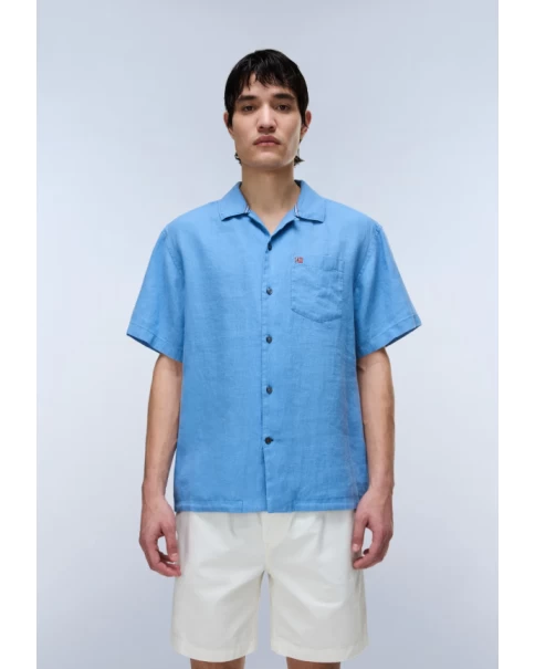 Ανδρικό Λινό Πουκάμισο Napapijri G-Linen NP0A4G5UB9A1 SHORT SLEEVE SHIRTS Ανδρικό Λινό Πουκάμισο Napapijri G-Linen NP0A4G5UB9A1 SHORT SLEEVE SHIRTS