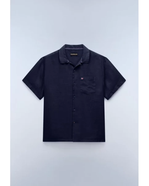 Ανδρικό Λινό Πουκάμισο Napapijri G-Linen NP0A4G5UB9A1 SHORT SLEEVE SHIRTS Ανδρικό Λινό Πουκάμισο Napapijri G-Linen NP0A4G5UB9A1 SHORT SLEEVE SHIRTS