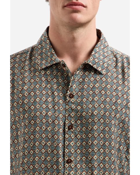 Ανδρικό Print Πουκάμισο No Excess 32460449 Seablue SHORT SLEEVE SHIRTS Ανδρικό Print Πουκάμισο No Excess 32460449 Seablue SHORT SLEEVE SHIRTS