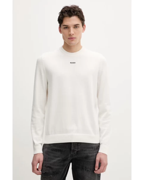 Ανδρικό Πλεκτό Βαμβακερό HUGO San Cassius-C2 50553588 102 KNITWEAR Ανδρικό Πλεκτό Βαμβακερό HUGO San Cassius-C2 50553588 102 KNITWEAR