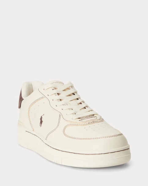 Ανδρικά Παπούτσια Polo Ralph Lauren Masters CRT 809P15490002 Ecru/Brwn CASUAL-SNEAKERS