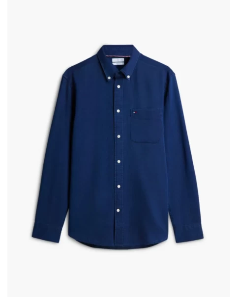 Ανδρικό Πουκάμισο Tommy Hilfiger MW0MW44589 Chambray Ανδρικό Πουκάμισο Tommy Hilfiger MW0MW44589 Chambray