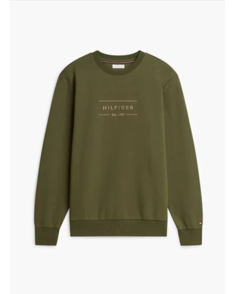 Ανδρικό Φούτερ Με Λογότυπο Και Intechno Πλέξη Tommy Hilfiger MW0MW44939 Green Ανδρικό Φούτερ Με Λογότυπο Και Intechno Πλέξη Tommy Hilfiger MW0MW44939 Green