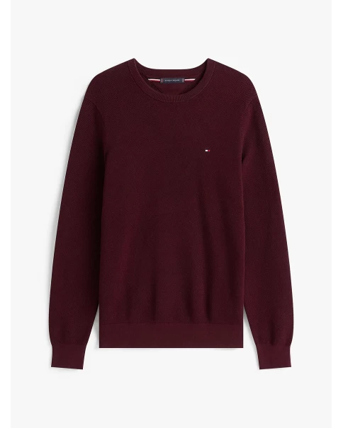 Ανδρικό Βαμβακερό Πλεκτό Tommy Hilfiger MW0MW36347 Burgundy Ανδρικό Βαμβακερό Πλεκτό Tommy Hilfiger MW0MW36347 Burgundy