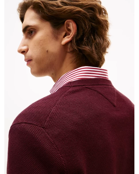 Ανδρικό Βαμβακερό Πλεκτό Tommy Hilfiger MW0MW36347 Burgundy ΠΛΕΚΤΑ Ανδρικό Βαμβακερό Πλεκτό Tommy Hilfiger MW0MW36347 Burgundy ΠΛΕΚΤΑ