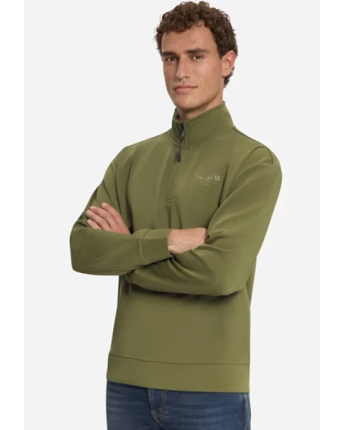Ανδρική Μπλούζα Φούτερ Half Zip No Excess 33100804 Moss Ανδρική Μπλούζα Φούτερ Half Zip No Excess 33100804 Moss