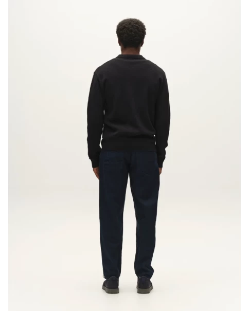 Ανδρικό Πλεκτό με V Gabba 12314 Blue Black KNITWEAR Ανδρικό Πλεκτό με V Gabba 12314 Blue Black KNITWEAR
