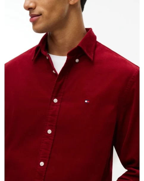 Ανδρικό Πουκάμισο Κοτλέ Tommy Hilfiger MW0MW40486 Autumn Red LONG SLEEVE SHIRTS